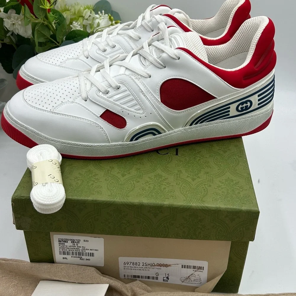 Men's Gucci, low top basket sneaker size 15 made in Italy